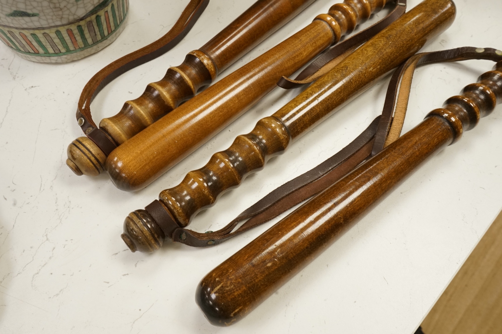 Four vintage Police truncheons